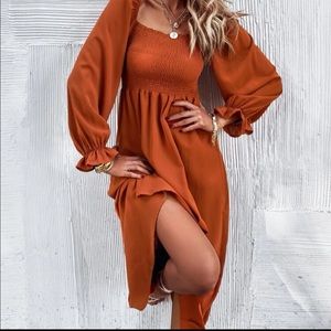 Super beautiful burnt or sienna orange dress